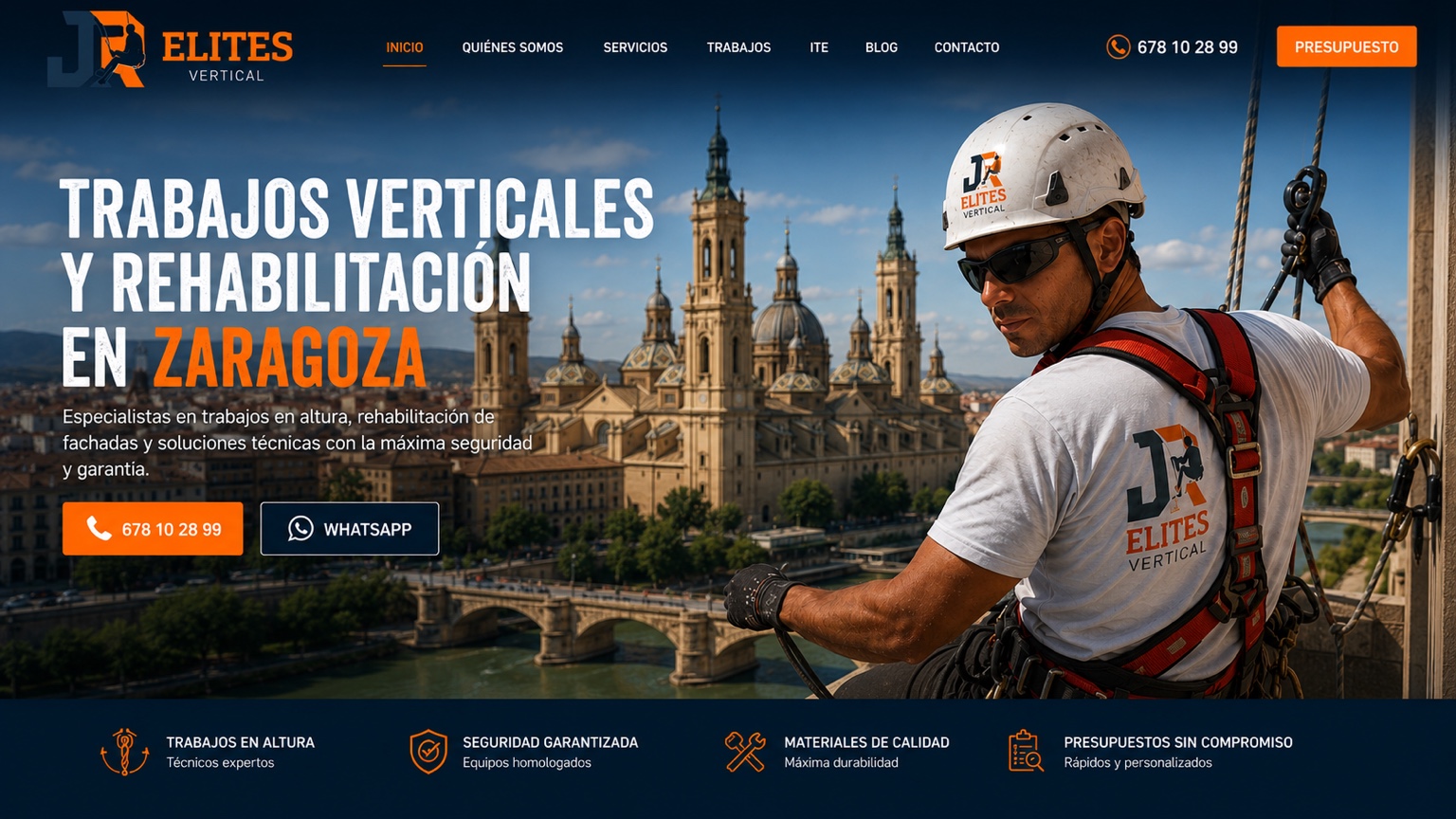 JR ELITES VERTICAL - trabajos verticales y rehabilitación en Zaragoza con la Basílica del Pilar